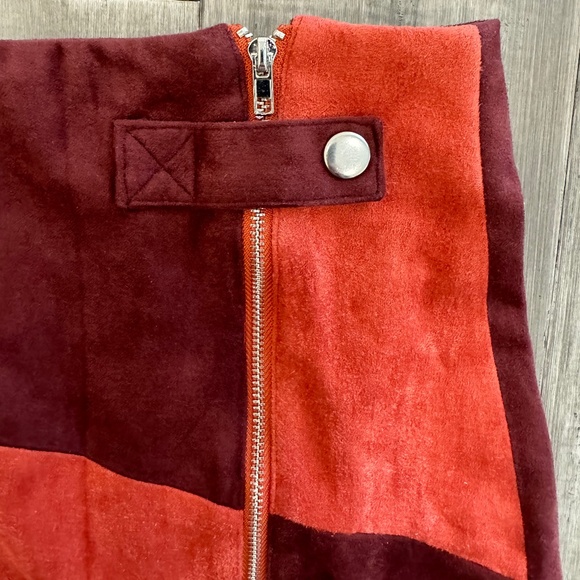 Altar'd State Two Toned Faux Suede Zip Mini Skirt - Picture 9 of 9